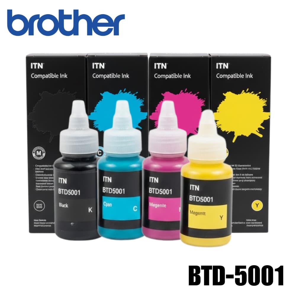 Pack Tinta X4 Colores BTD5001/60 Compatible Negro / Cyan / Amarillo / Magenta: imagen 1