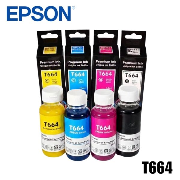 Pack Tinta X4 T664 Combo Compatible Negro / Cyan / Magenta / Amarillo