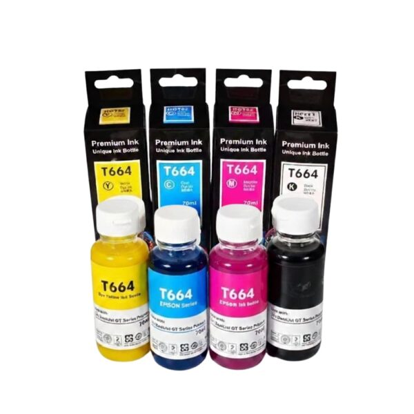 Pack Tinta X4 T664 Combo Compatible Negro / Cyan / Magenta / Amarillo