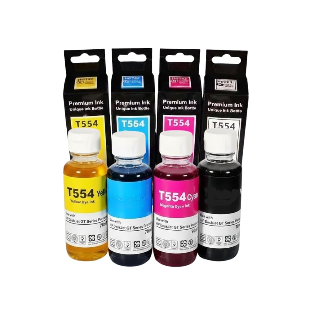 Pack X4 Tinta T554/T504 Compatible Combo Cyan / Negro / Amarillo / Magenta: imagen 3
