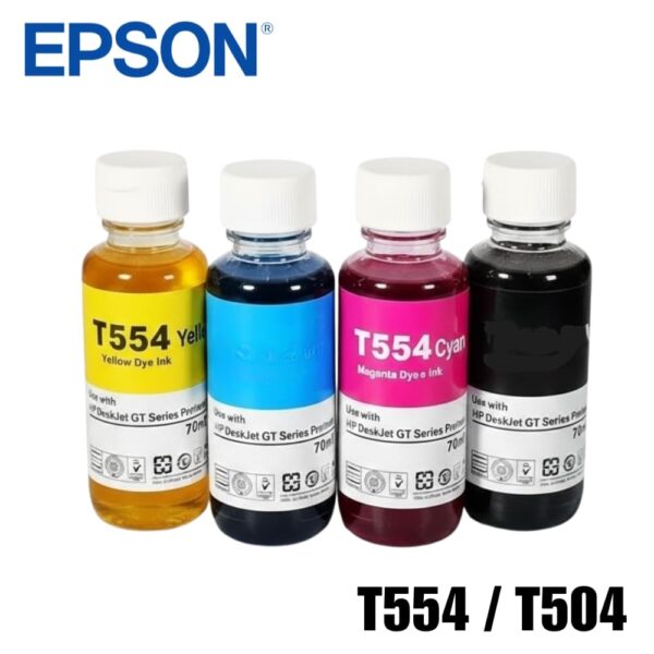 Pack X4 Tinta T554/T504 Compatible Combo Cyan / Negro / Amarillo / Magenta