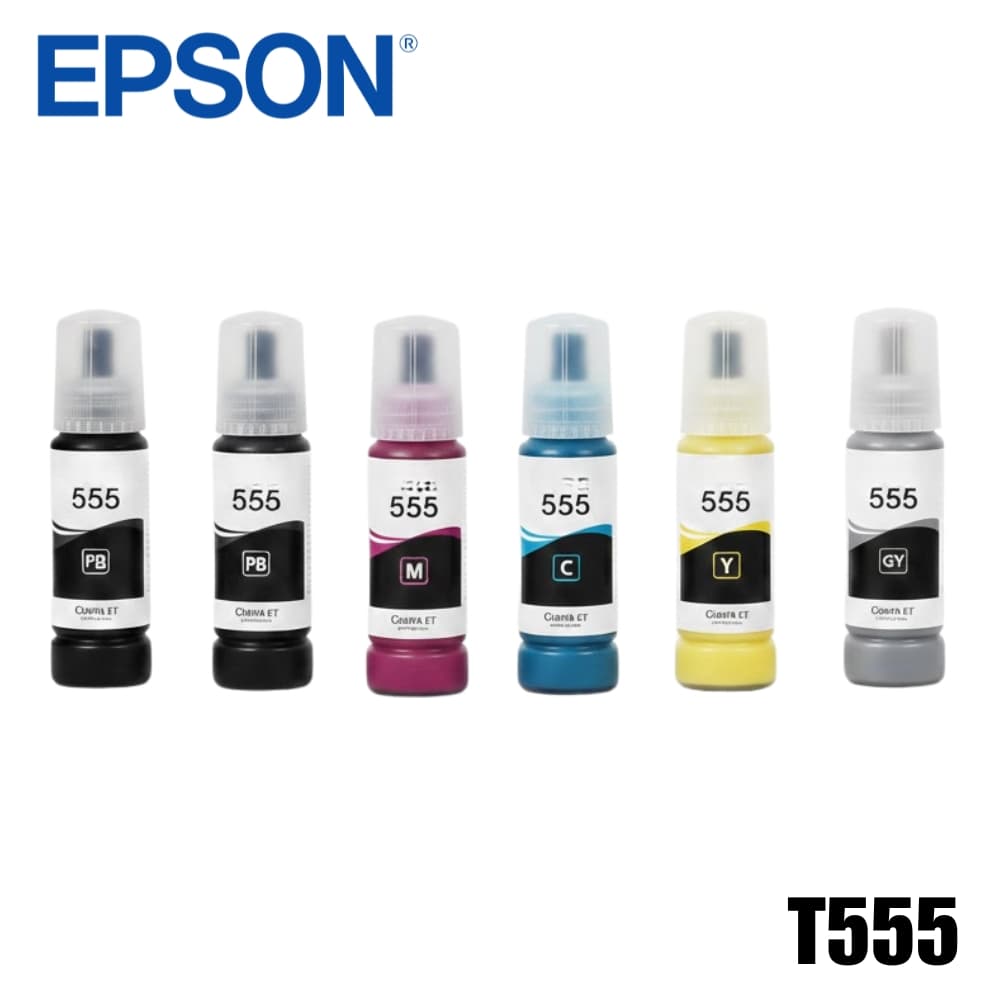 Pack X6 Tinta T555 Colores y Photo Black compatible | L8160, L8180: imagen 2